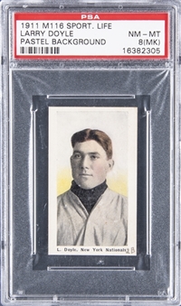 1911 M116 Sporting Life Larry Doyle, Pastel Background - PSA NM-MT 8 (MK)